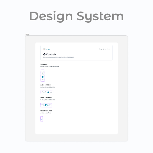 Controles del design system: checkbox, radio buttons, toggles y slider